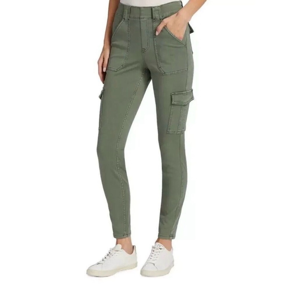 SPANX Stretch Twill Ankle Cargo Pant in Olive Size Small